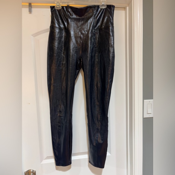 Spanx Faux Patent Leather Leggings - Port Navy - Picture 2 of 4